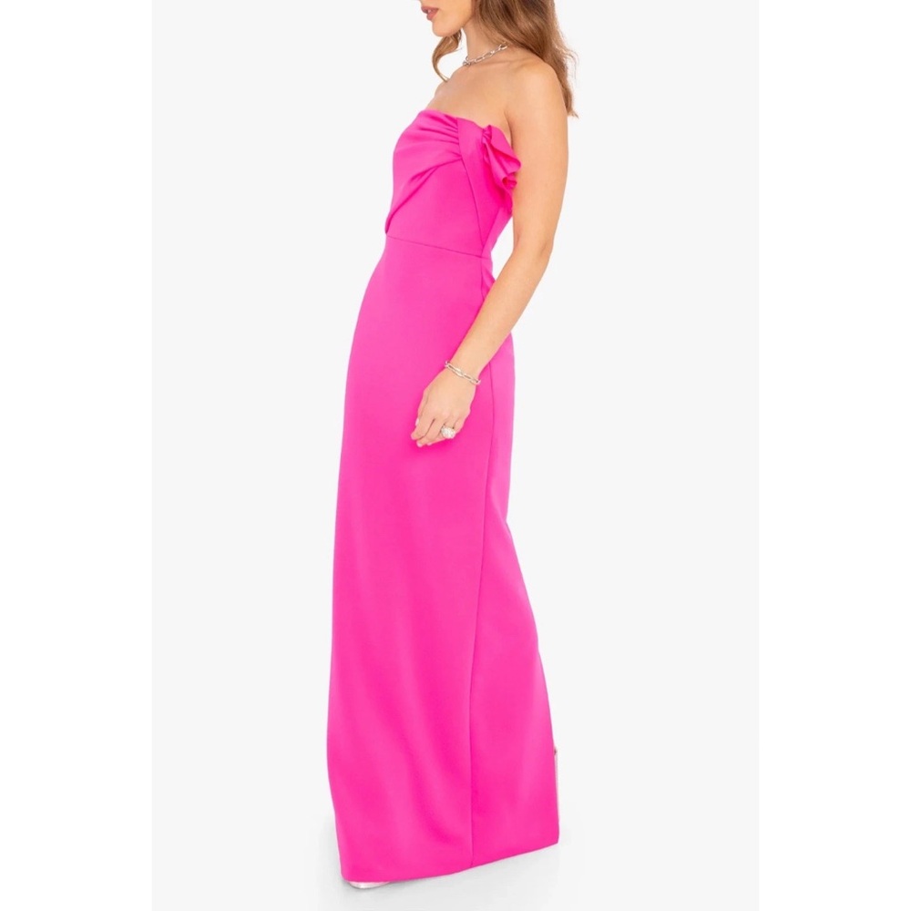 $575 Black Halo Women's Divina Gown Maxi Dress Pink Strapless 2 - Picture 2 of 14